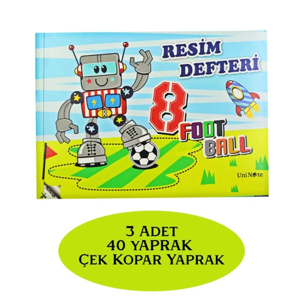 Çınar Uninote Resim Defteri Dikişli Küçük Boy A5 40 Yaprak 3 Adet