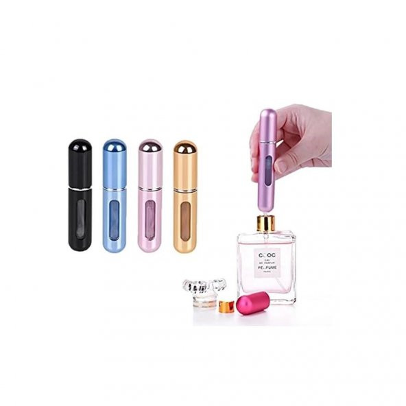 Doldurulabilir Cep Parfüm Şişesi Pembe 5 Ml - 2