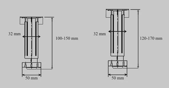 Metali Ayarlı Baza Ayağı 15-20cm 250 Adet/Koli - Resim 2