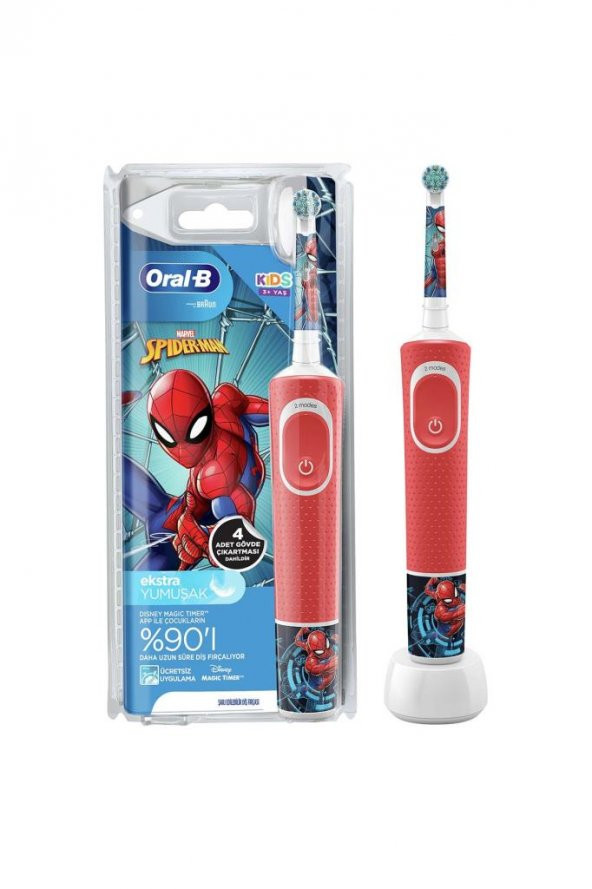 Oral B D100 Kids Elektrikli Şarj Edilebilir Diş Fırçası Spiderman