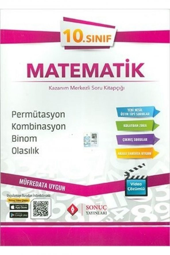 Sonuç Yayınları 10. Sınıf Matematik Permütasyon-kombinasyon-binom-olasılık Soru Bankası 2022