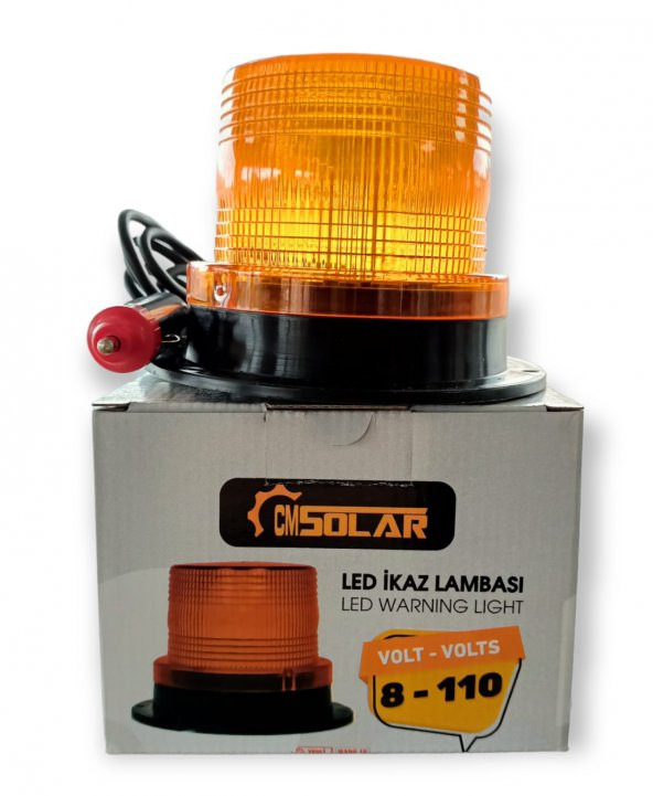 CMSOLAR MIKNATISLI LED ÇAKAR Tepe-İkaz Lambası 8 Volt - 110 Volt Arası - 2