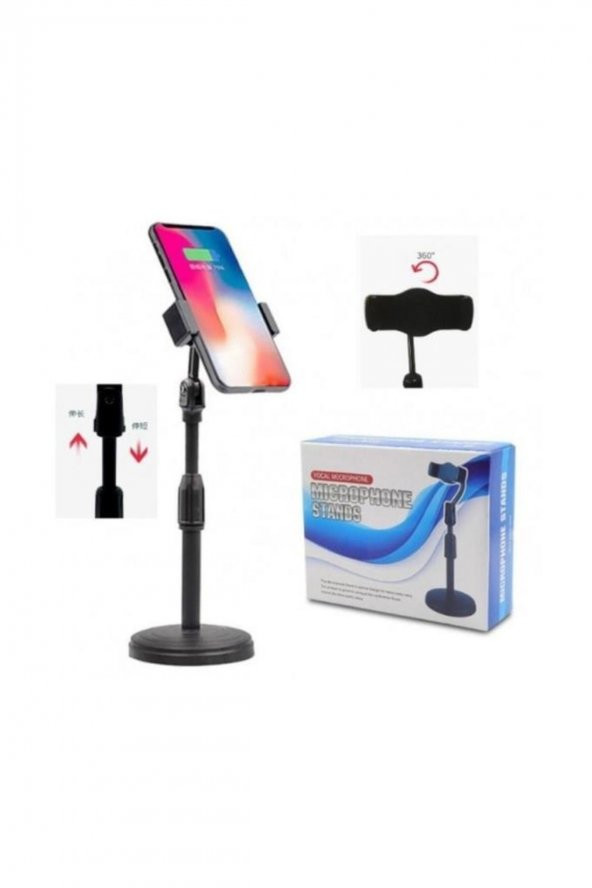 Masa Üstü Teleskopik Telefon Tutucu Ayarlanabilir Telefon Tutacağı Telefon Standı Şarj Standı - 2