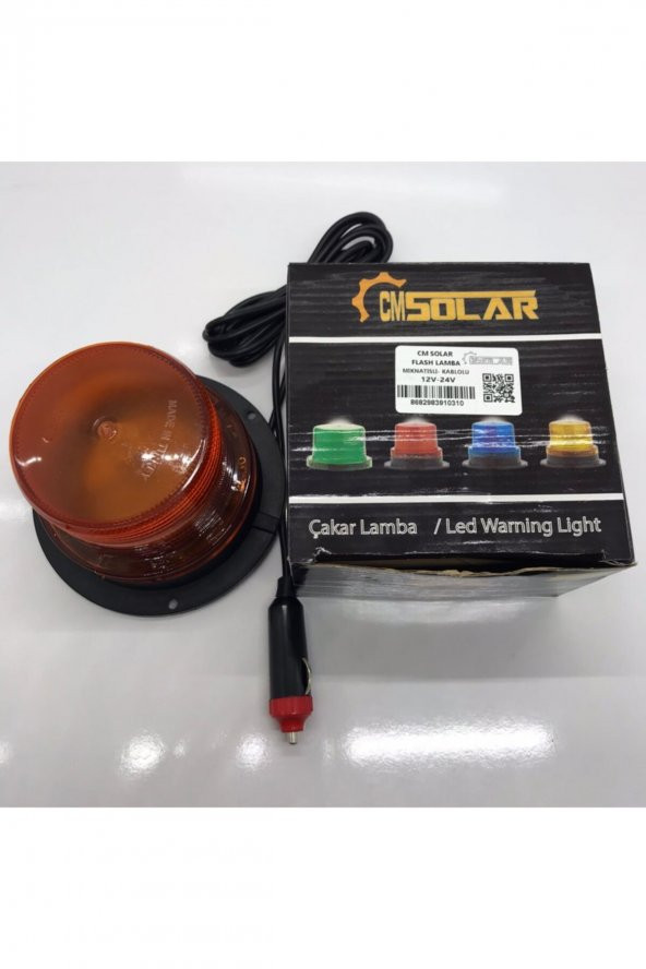 CM SOLAR Cmsolar Mıknatıslı Çakar Tepe Lambası Sarı 12v - 24v - 2