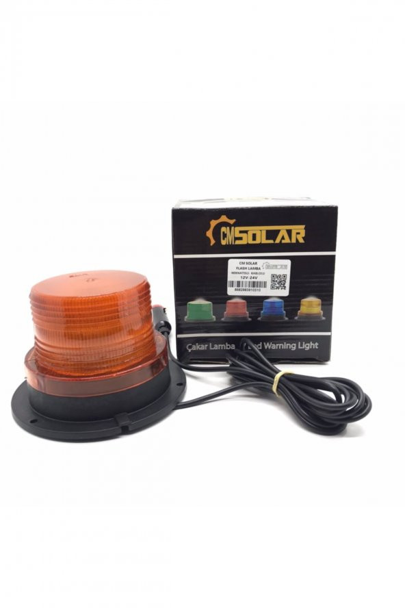 CM SOLAR Cmsolar Mıknatıslı Çakar Tepe Lambası Sarı 12v - 24v - 4