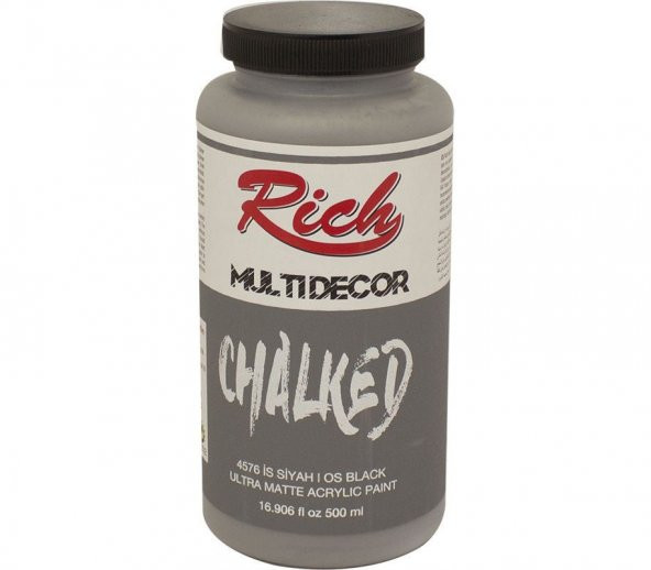 Rich Multi Decor Chalked Akrilik Boya 500ml. 4576 İS SİYAHI ürün görseli 1