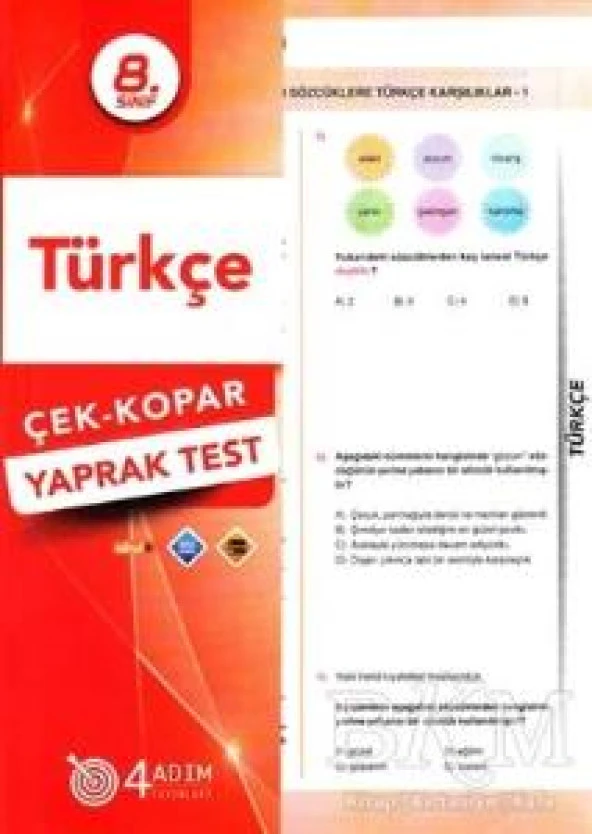Eksen Yayınları 8. Sınıf Türkçe Çek Kopar Yaprak Testleri 0123