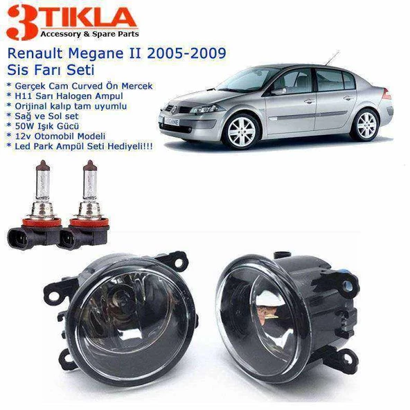 Renault Megane II Sedan 2005-2009 Sis Farı Set Oem: 8200074008