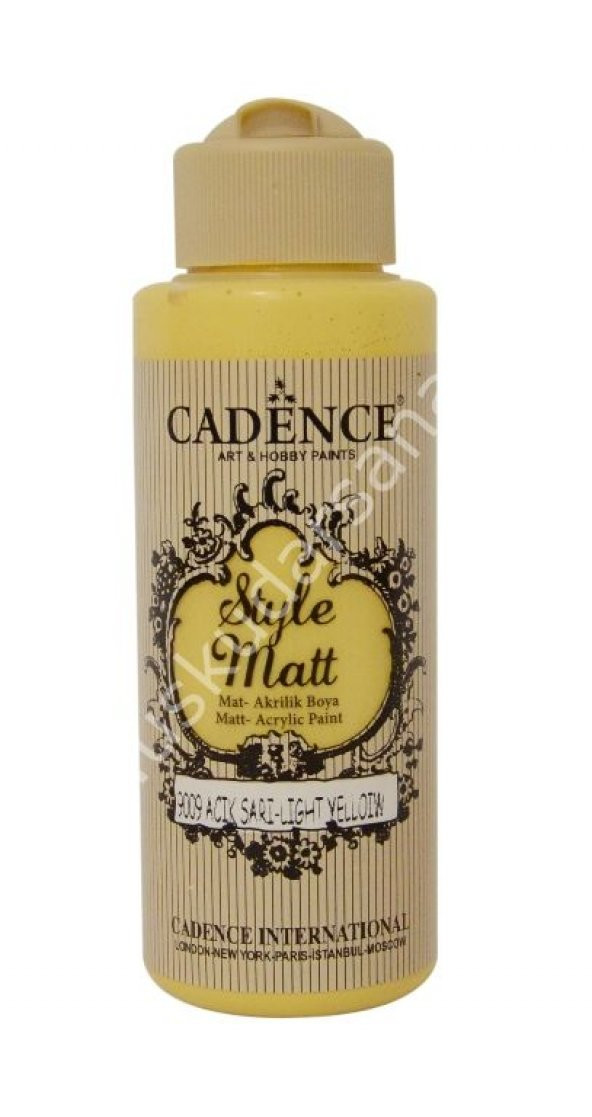 Cadence Style Matt Akrilik Boya 120ml 9009 Açık sarı Light yellow ürün görseli 1