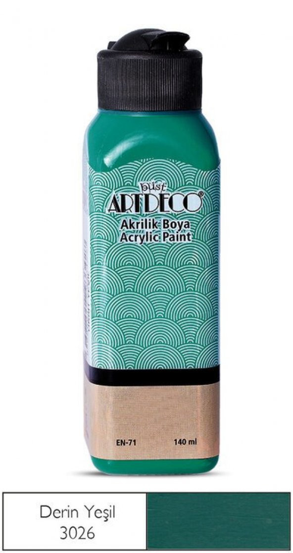 Artdeco Yeni Formül Akrilik Boya 140 ml 3026 Derin Yeşil - 1