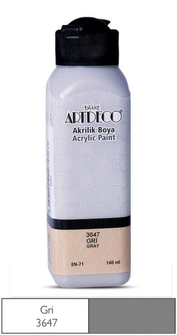 Artdeco Yeni Formül Akrilik Boya 140 ml 3647 Gri ürün görseli 1