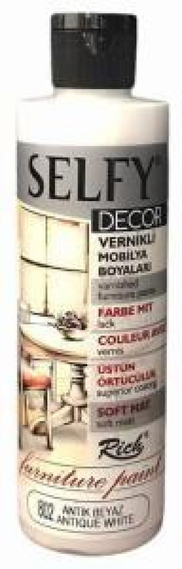 Rich Selfy Decor Vernikli Boya 240cc Antik Beyaz 802 ürün görseli 1