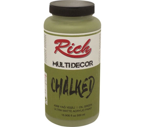 Rich Multi Decor Chalked Akrilik Boya 500ml. 4568 YAĞ YEŞİLİ ürün görseli 1