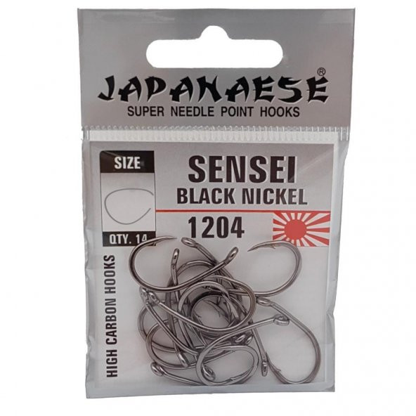 Japanese İğne Sensei 1204 Sazan Olta İğnesi Delikli Siyah