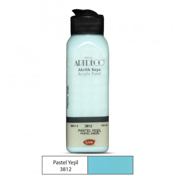 Artdeco Yeni Formül Akrilik Boya 140 ml 3812 Pastel Yeşil ürün görseli 1