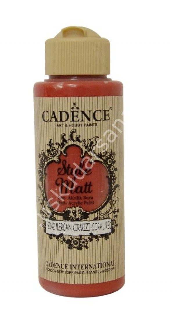 Cadence Style Matt Akrilik Boya 120ml 9042 Mercan kırmızı Coral red ürün görseli 1