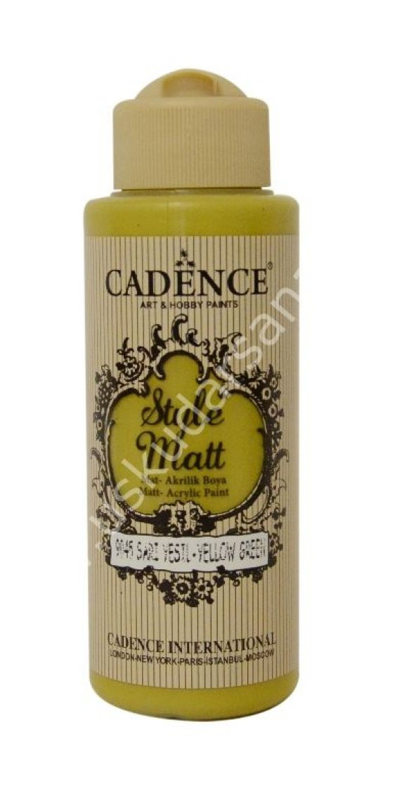 Cadence Style Matt Akrilik Boya 120ml 9045 Sarı yeşil Yellow green ürün görseli 1
