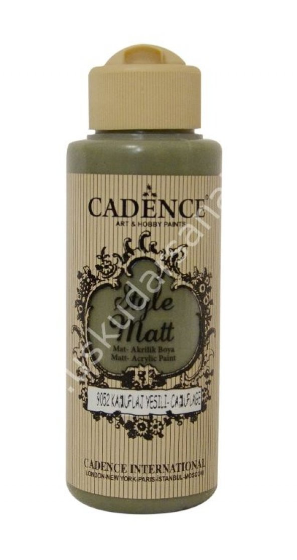 Cadence Style Matt Akrilik Boya 120ml 9052 Kamuflaj yeşili Camuflage green ürün görseli 1