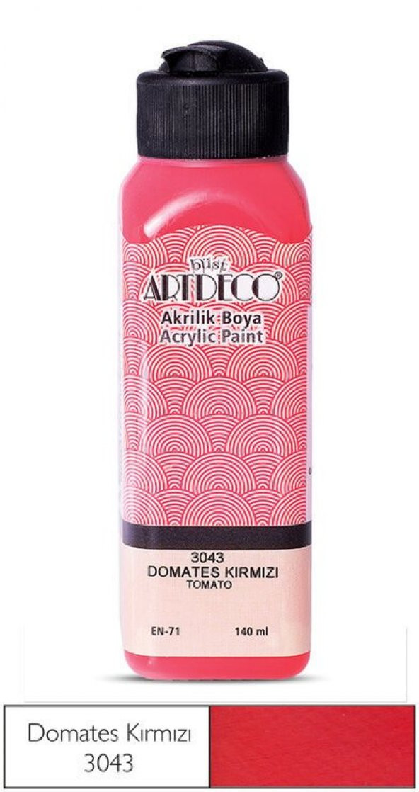 Artdeco Yeni Formül Akrilik Boya 140 ml 3043 Domates Kırmızı ürün görseli 1
