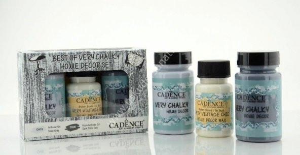 Cadence Very Chalky Home Decor Set 2 Renk 90ml+50ml Wax Arduvaz Gri-Koyu arduvaz Gri - 1