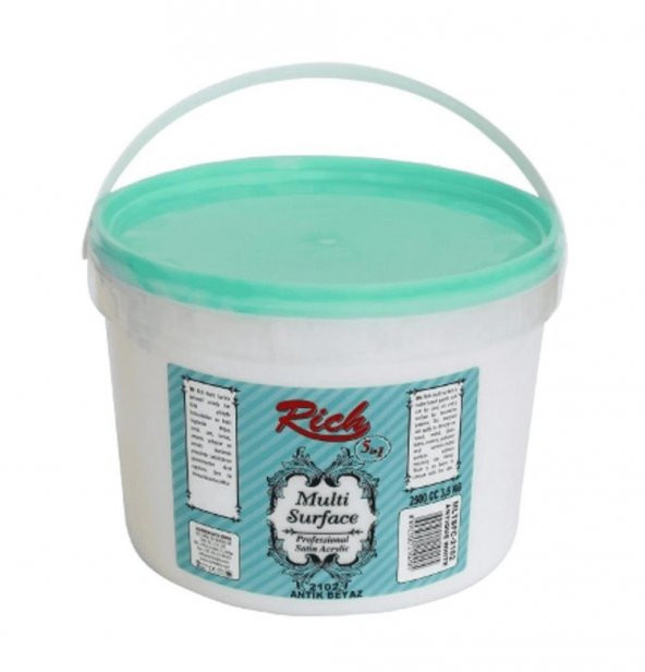 Rich Multi Surface Akrilik Boya 2500Ml. N:2100 Beyaz ürün görseli 1