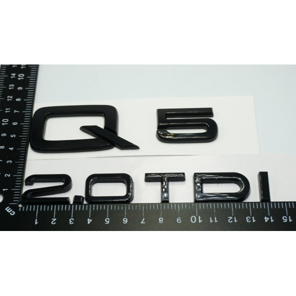 Audi Q5 2.0 TDi Parlak Siyah ABS 3M 3D Bagaj Yazı Logo Orjinal Ürün - 3