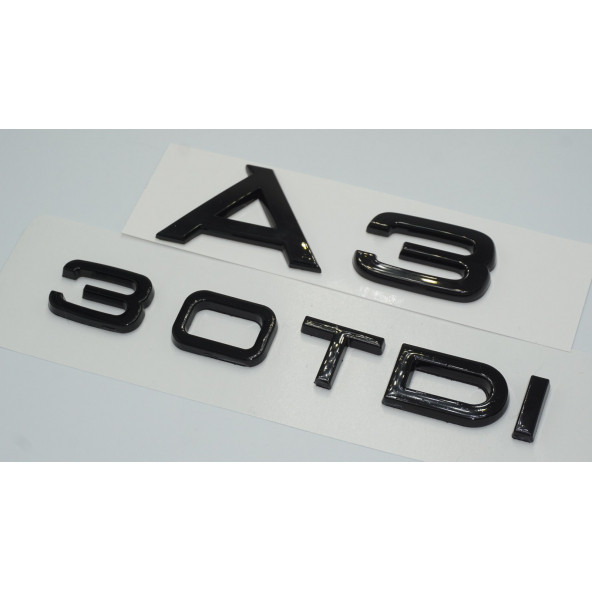 Audi A3 30 TDi Parlak Siyah ABS 3M 3D Bagaj Yazı Logo Orjinal Ürün - 2