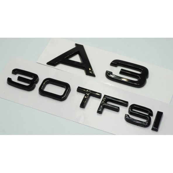 Audi A3 30 TFSi Parlak Siyah ABS 3M 3D Bagaj Yazı Logo Orjinal Ürün - Resim 2
