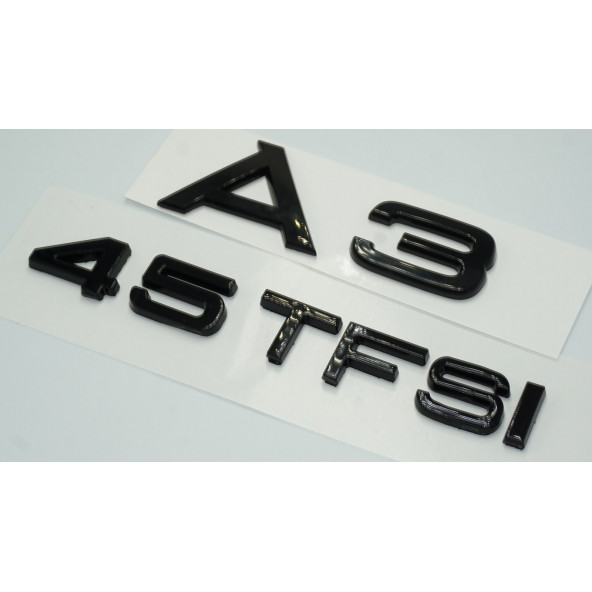 Audi A3 45 TFSi Parlak Siyah ABS 3M 3D Bagaj Yazı Logo Orjinal Ürün - 2