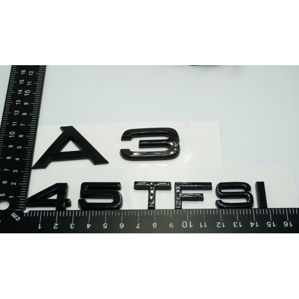Audi A3 45 TFSi Parlak Siyah ABS 3M 3D Bagaj Yazı Logo Orjinal Ürün - 3