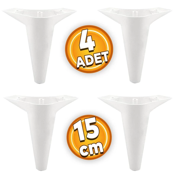 Aspen Lüks Mobilya Kanepe Koltuk Tv Ünitesi Baza Ayağı Ayakları Beyaz 15 Cm Ayak (4 ADET)