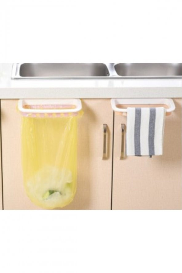 2 ADET Mutfak Banyo Tezgah Üstü Portatif Çöp Poşeti Tutma Dolap Kapağına Takılabilen Tutucu Aparat - 3