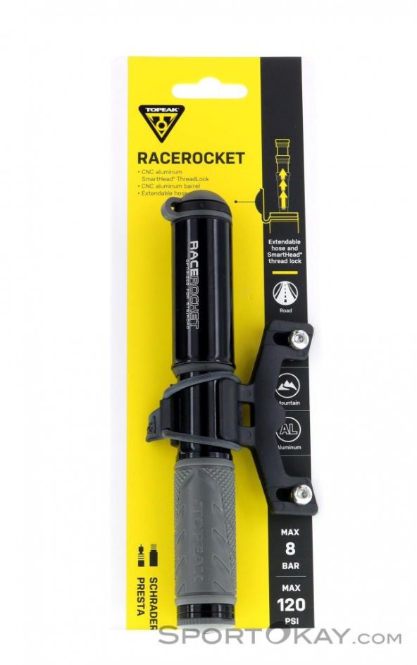 Topeak RaceRocket Bisiklet El Pompası 120 Psi Siyah TRR-2B - 4