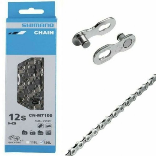 Shimano CN-M7100 12 Vites Uyumlu Bisiklet Zinciri Quick Link 126 Bakla - Resim 4