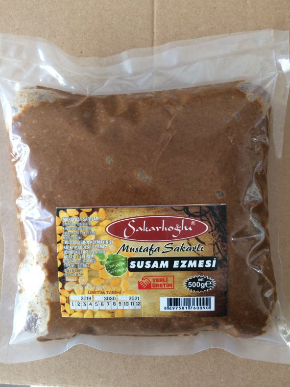 SAKARLIOĞLU ORGANİK GÜNLÜK  TAZE ÇEKİM SUSAM  EZMESİ 500gr