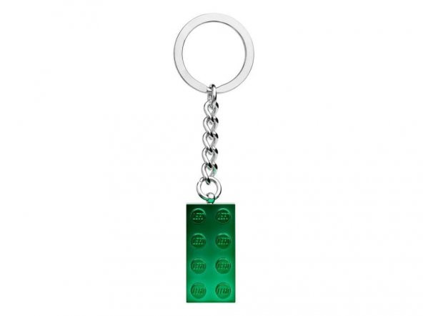 LEGO Brick 854083 2x4 Green Metallic Keyring