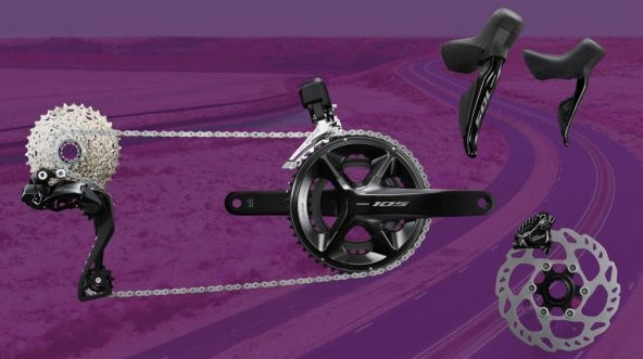 Shimano 105 Di2 R7150 50-34T 2x12 Hidrolik Disk Fren Bisiklet Grup Set - 12