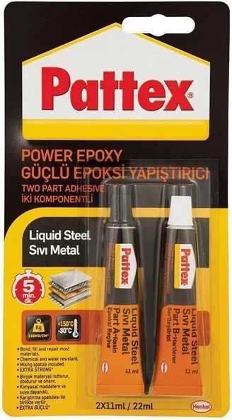 Pattex Çiftli Epoksi Sıvı Metal Epoxy Yapıştırıcı 22 Ml