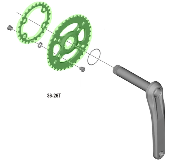 SHIMANO DEORE XT Aynakol dişlisi FC-M8100-2/FC-M8120-B2 için 36T Y0J898010 - 4