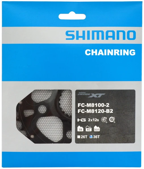 SHIMANO DEORE XT Aynakol dişlisi FC-M8100-2/FC-M8120-B2 için 36T Y0J898010 - 2