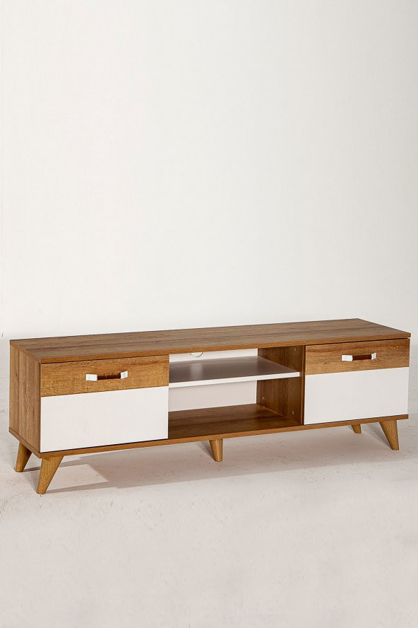 Story 160x34 Kapaklı Tv Sehpası - Sarı Meşe - 2