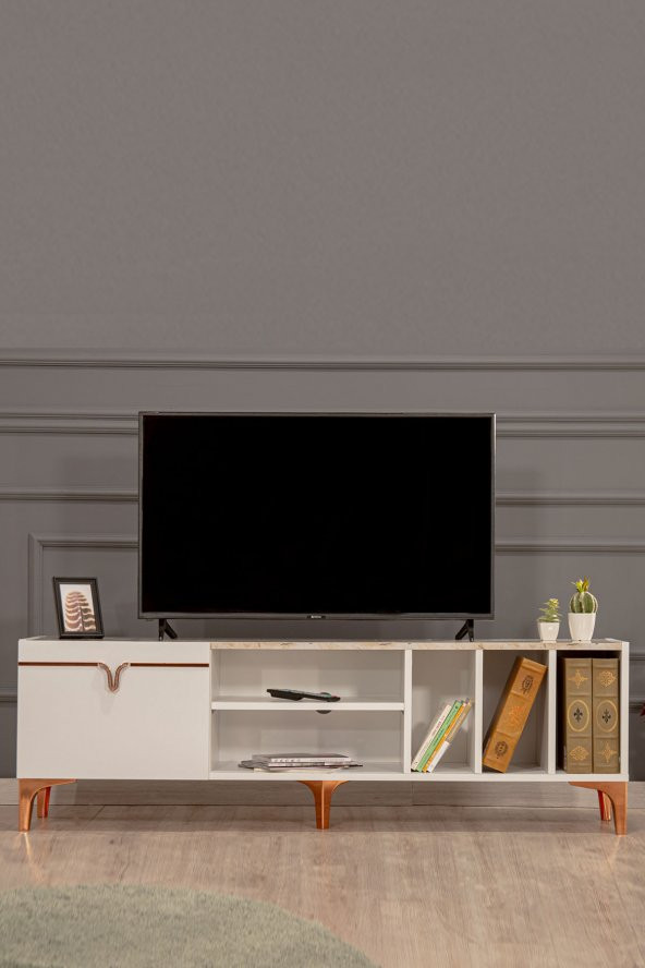 Pietra 160x39 Tv Sehpası - Beyaz