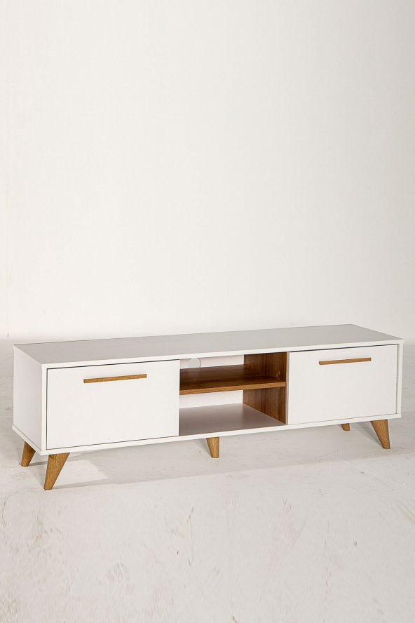White 160x35 2 Kapaklı Tv Sehpası - Beyaz - 2