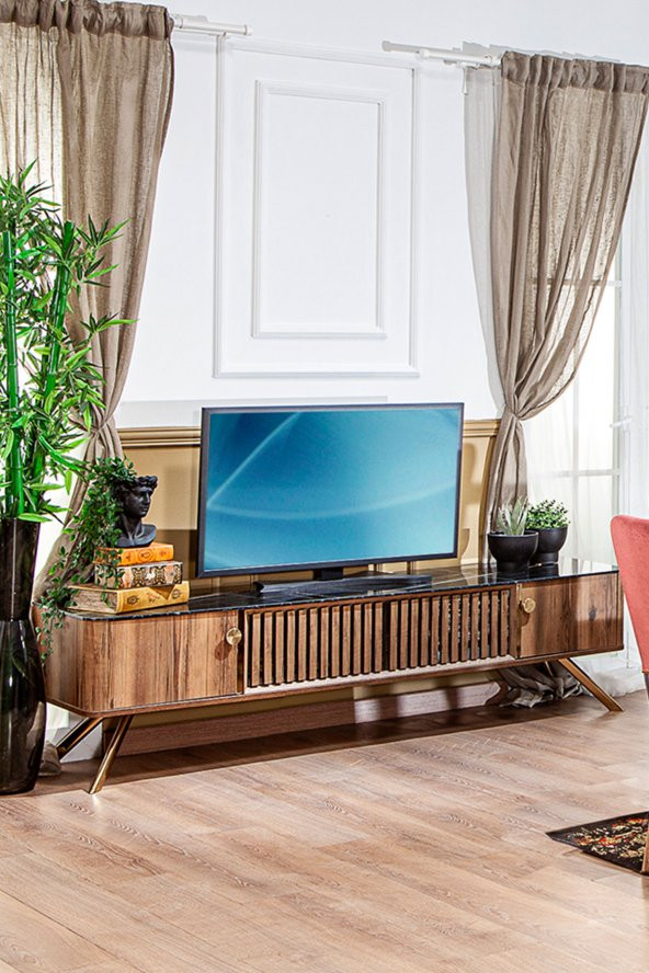 Demre 203x45 TV Ünitesi - Ceviz
