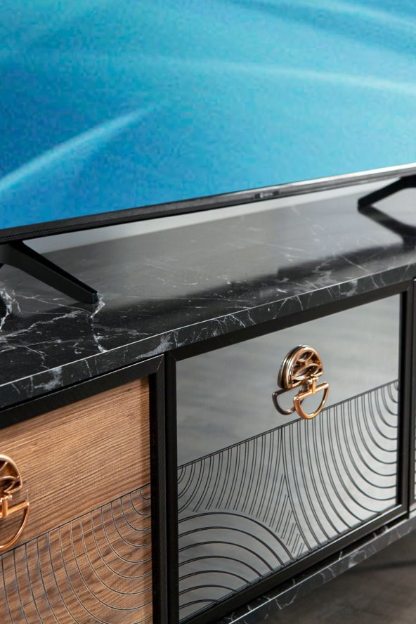 Cross 182x44 Kapaklı TV Ünitesi - Lidya/Bendir - 2