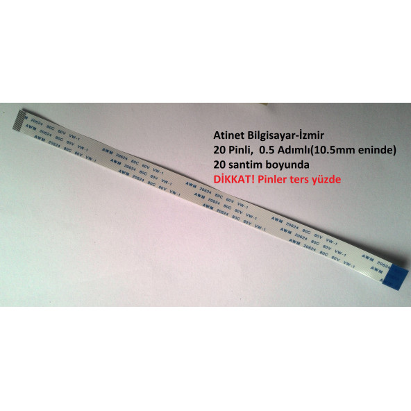 Awm 20624 80C 60V Vw-1 Flex Kablo 20 Pin 20 Cm Ters kablo  20-0.5-20B