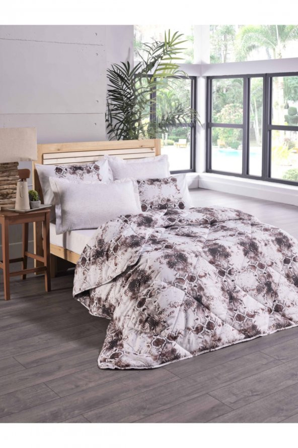 Doqu Home Beyaz Comforter  Çift Kişilik Uyku Seti EXOTİC