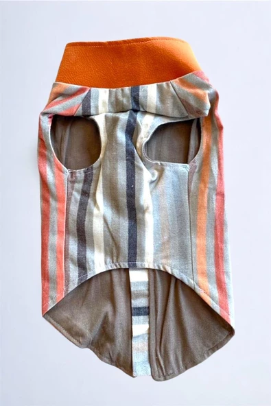 Stripe Orange Su itici Köpek Yağmurluğu - Resim 7