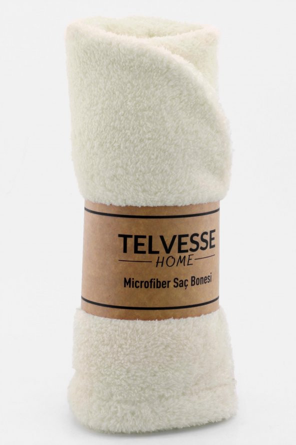 Mikrofiber Saç Havlusu Plaj Deniz Havuz Bonesi Banyo Saç Kurutma Baş Havlusu Krem - 3