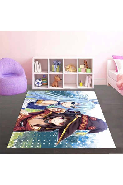 Anime Çocuk Halısı, Anime Karakter Çocuk Halısı, Kaymaz Taban Halı, Makinede Yıkanabilir - 5